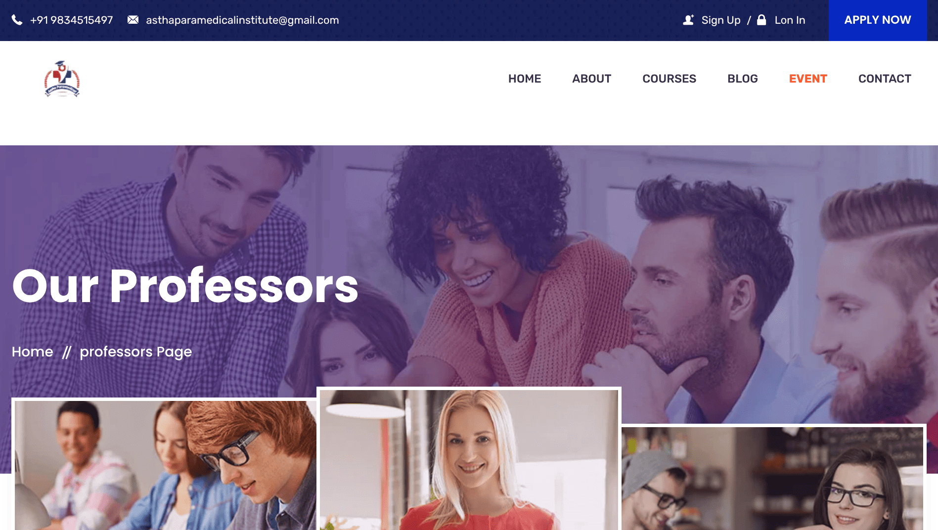 Astha Paramedical Institute Hero Image